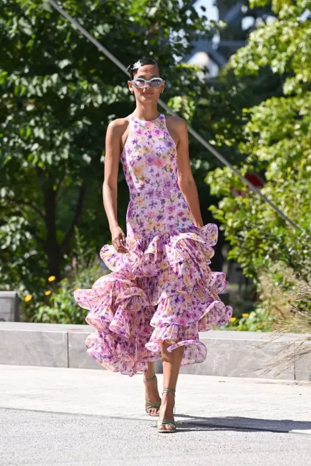 PatBo WALLERY RUFFLE MIDI DRESS (RUNWAY)