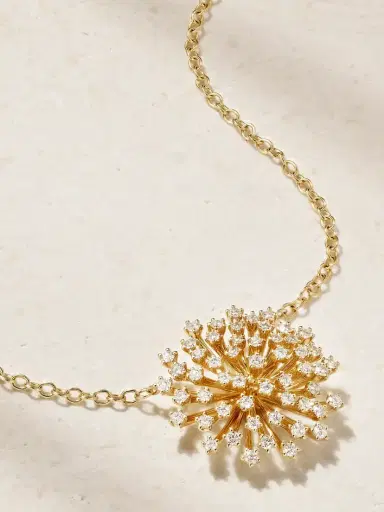 Sydney Evan Desert Flower 14-karat Gold Diamond Necklace | Thumbnail 4