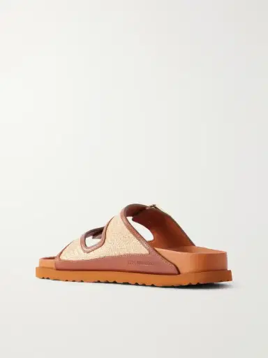 Birkenstock 1774 Arizona Leather-trimmed Raffia Sandals | Thumbnail 3