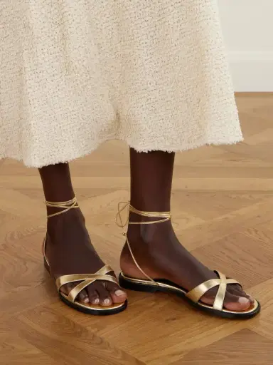 Manolo Blahnik Caleva 10 Metallic Leather Sandals | Thumbnail 2