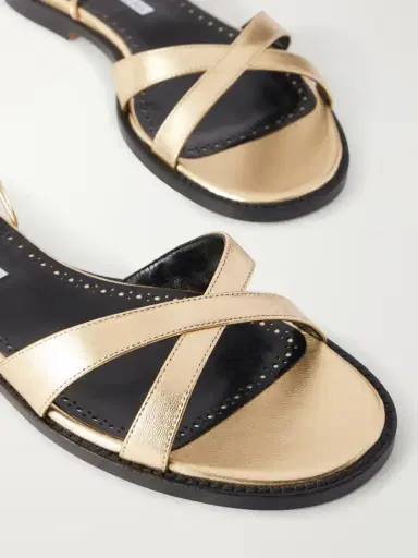 Manolo Blahnik Caleva 10 Metallic Leather Sandals | Thumbnail 5