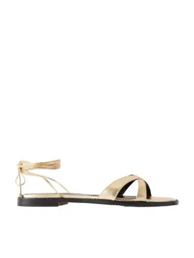 Manolo Blahnik Caleva 10 Metallic Leather Sandals | Thumbnail 1