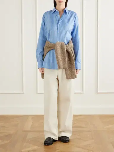 Auralee Striped Cotton And Silk-blend Shirt | Thumbnail 2