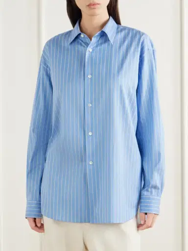 Auralee Striped Cotton And Silk-blend Shirt | Thumbnail 3