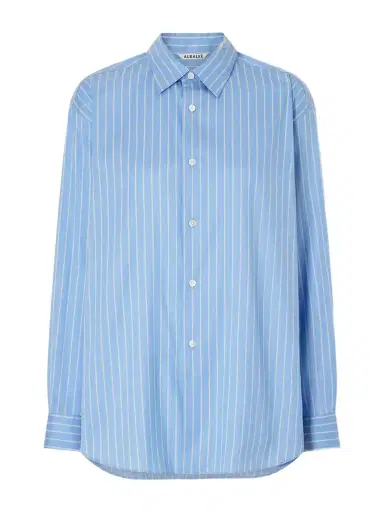 Auralee Striped Cotton And Silk-blend Shirt | Thumbnail 1