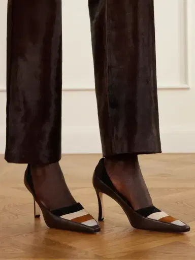 Manolo Blahnik Soria 90 Suede-trimmed Leather Pumps | Thumbnail 2