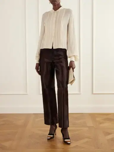 Manolo Blahnik Soria 90 Suede-trimmed Leather Pumps | Thumbnail 4