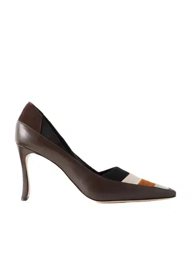 Manolo Blahnik Soria 90 Suede-trimmed Leather Pumps | Thumbnail 1