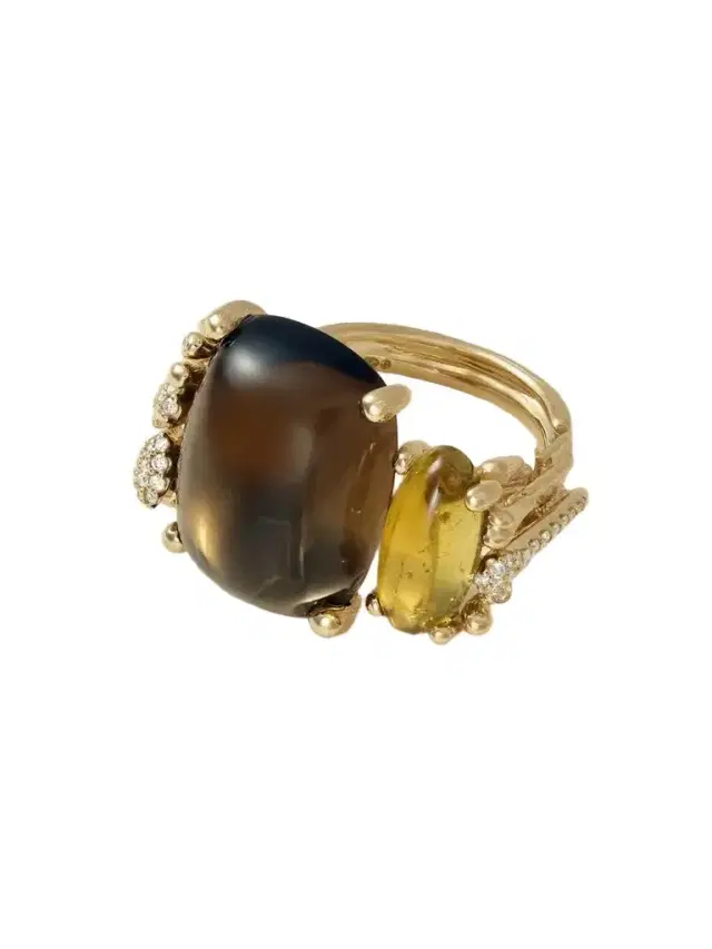OLE LYNGGAARD COPENHAGEN Boho 18-karat Gold, Quartz, Tourmaline And Diamond Ring