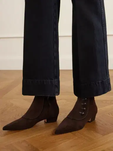 Manolo Blahnik Hironu 30 Leather-trimmed Suede Ankle Boots | Thumbnail 2