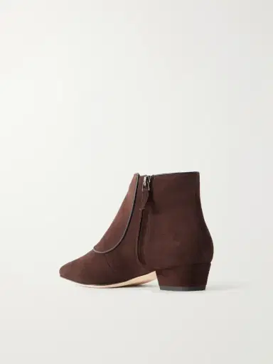 Manolo Blahnik Hironu 30 Leather-trimmed Suede Ankle Boots | Thumbnail 3
