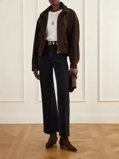 Manolo Blahnik Hironu 30 Leather-trimmed Suede Ankle Boots | Thumbnail 4