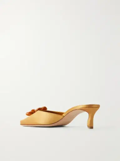 Manolo Blahnik Caulon 50 Velvet-trimmed Satin Pumps | Thumbnail 3