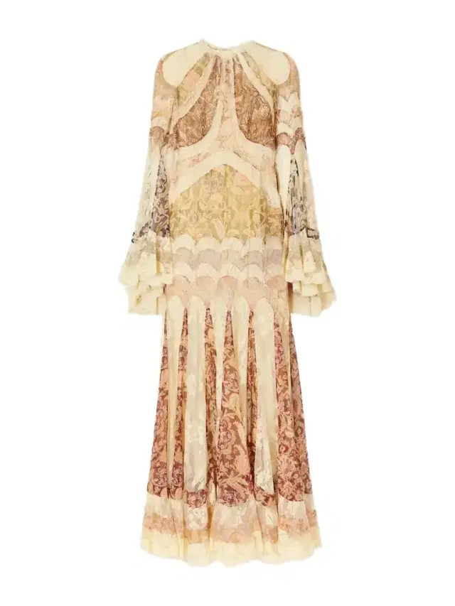 Zimmermann Valiant Paneled Lace-trimmed Chiffon Maxi Dress