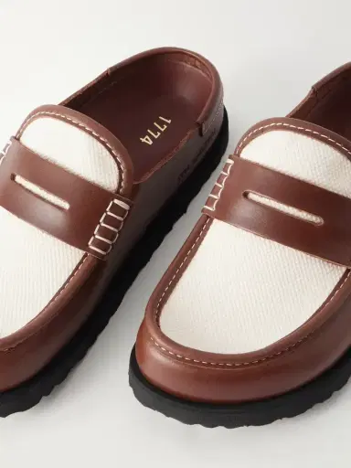 Birkenstock 1774 Naples Wrapped Canvas-trimmed Leather Loafers | Thumbnail 5