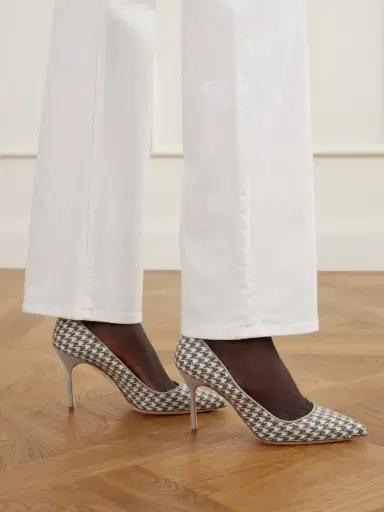 Manolo Blahnik Bb 90 Suede-trimmed Houndstooth Wool Pumps | Thumbnail 2