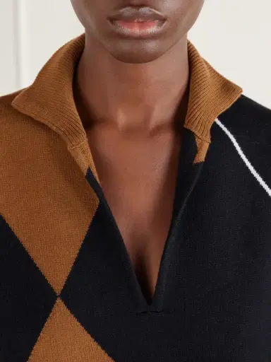 Max Mara Sala Argyle Wool V-neck Sweater | Thumbnail 5