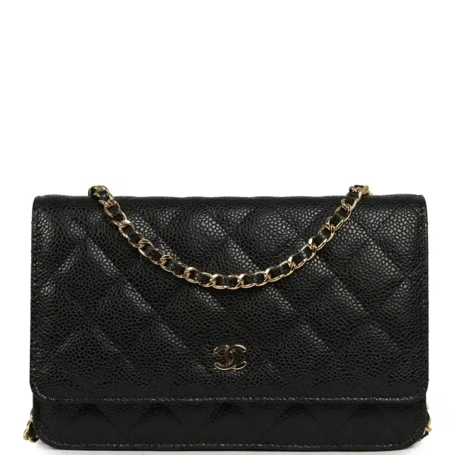 Chanel Chanel Classic Wallet On Chain WOC Black Caviar Gold Hardware