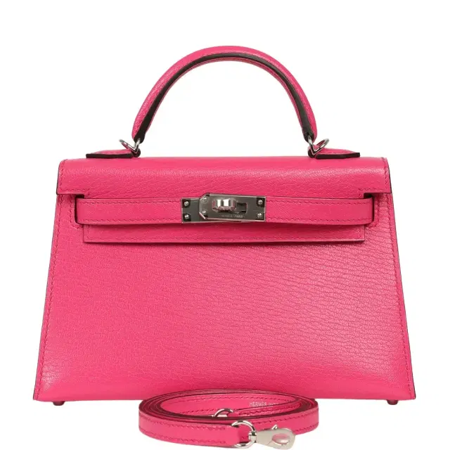 HERMÈS Hermes Kelly Sellier 20 Rose Pop Chevre Chamkilight Palladium Hardware