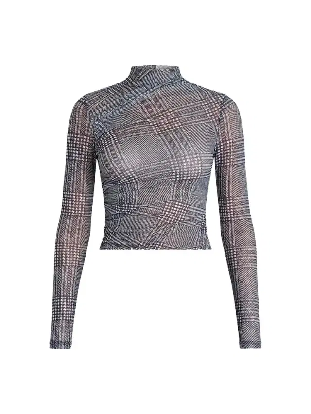 SEROYA Women's Christina Glen Check Mesh Top