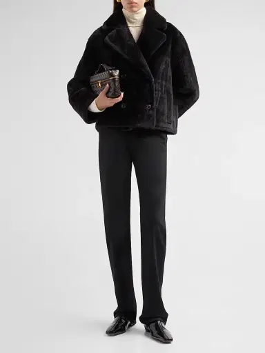 Yves Salomon Women's Shearling Double-Breasted Jacket | Thumbnail 2