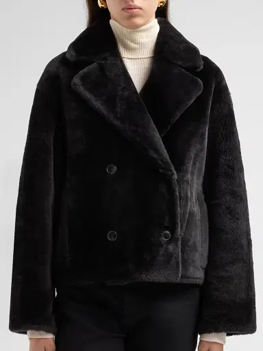 Yves Salomon Women's Shearling Double-Breasted Jacket | Thumbnail 5