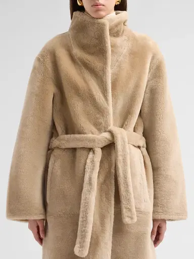 Yves Salomon Women's Shearling & Leather Reversible Coat | Thumbnail 5
