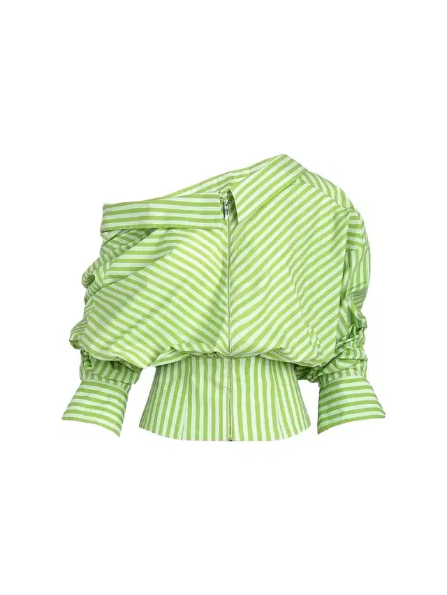Silvia Tcherassi Women's Skye Striped Cotton Asymmetric Blouse