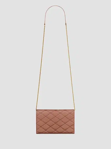Saint Laurent Women's Paris Chain Wallet in Satin | Thumbnail 4