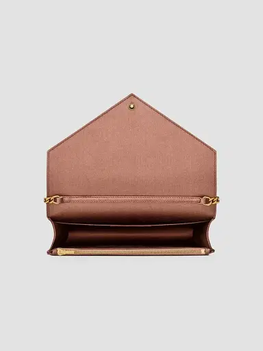 Saint Laurent Women's Paris Chain Wallet in Satin | Thumbnail 5