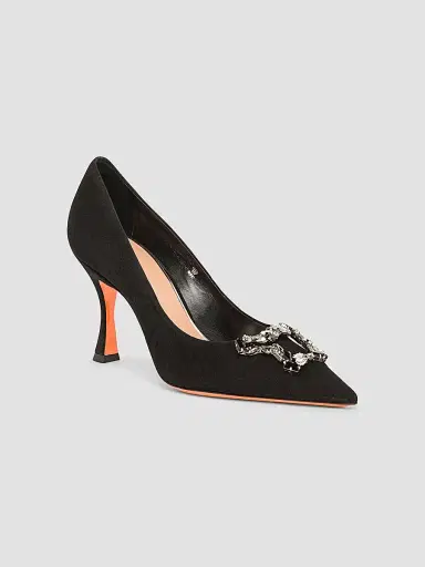 Santoni Women's Embellished 85MM Suede Pumps | Thumbnail 2 Santoni Women's Embellished 85MM Suede Pumps | Thumbnail 2
