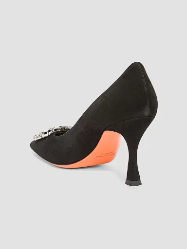 Santoni Women's Embellished 85MM Suede Pumps | Thumbnail 3 Santoni Women's Embellished 85MM Suede Pumps | Thumbnail 3