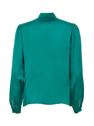 Loretta Caponi Milvia Smocked Satin Blouse | Thumbnail 2