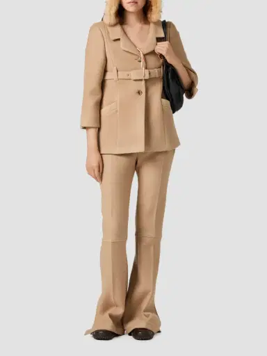 Miu Miu Women's Single-Breasted Double Wool Coat | Thumbnail 2