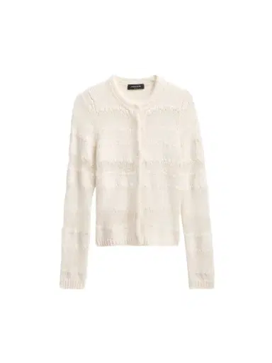 Fabiana Filippi Women's Platinum Striped Virgin Wool-Blend Cardigan | Thumbnail 1