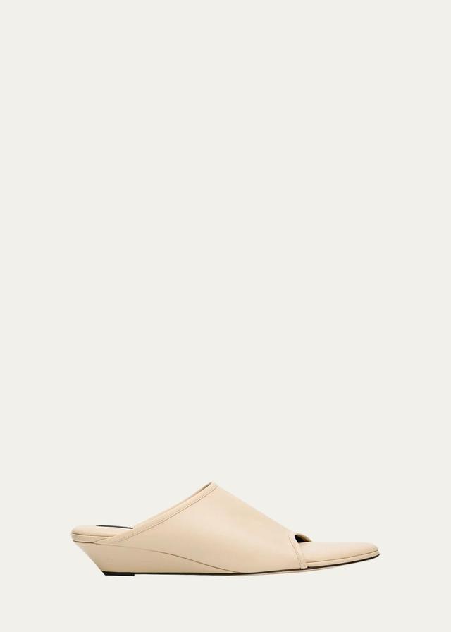 CHRISTEN 75mm Stretch Leather Wedge Mules