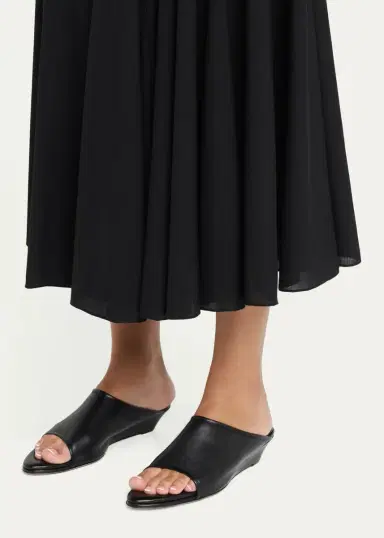 CHRISTEN 75mm Stretch Leather Wedge Mules | Thumbnail 2