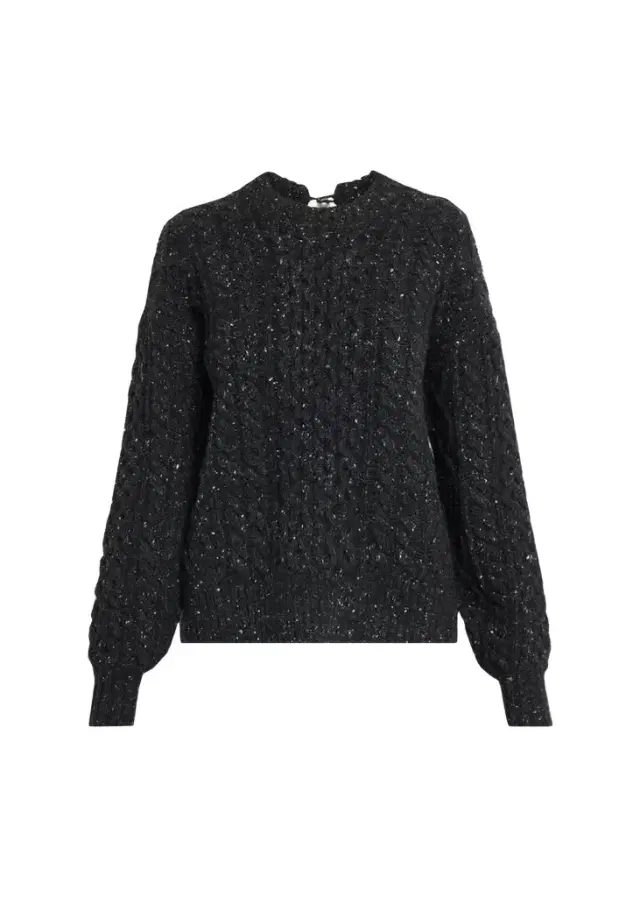 Tear Drop Aran Crewneck Sweater