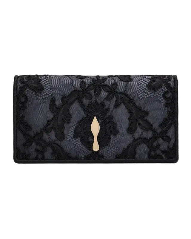 Christian Louboutin Bettina Embroidered Lace Clutch Bag