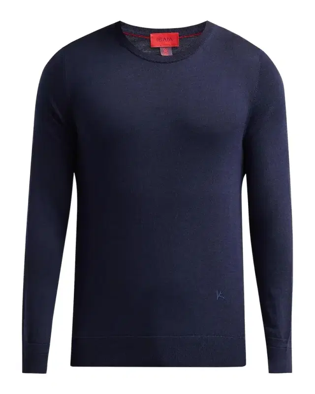 Isaia Men's Filo Corallo Wool Knit Crewneck Sweater