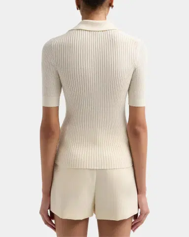 Burberry Rain Rib-Knit Cashmere Polo Shirt | Thumbnail 3