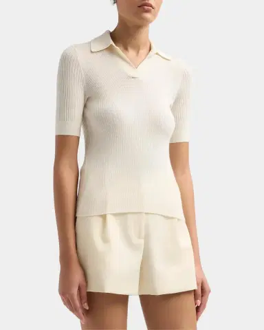 Burberry Rain Rib-Knit Cashmere Polo Shirt | Thumbnail 4