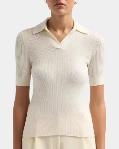Burberry Rain Rib-Knit Cashmere Polo Shirt | Thumbnail 5