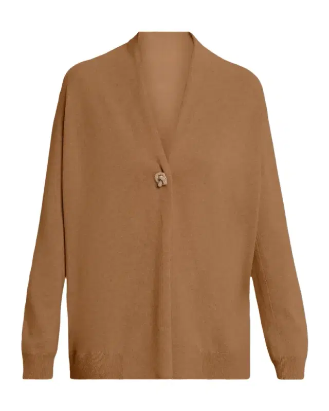 Knot-Embellished Knit Cardigan
