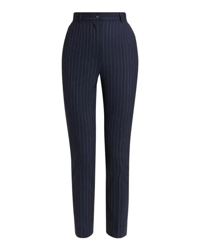 Dolce & Gabbana Pinstripe Wool Skinny-Leg Ankle Trousers