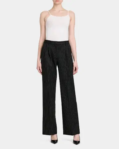 Dolce & Gabbana Pinstriped Virgin Wool-Cashmere Straight-Leg Pants | Thumbnail 2