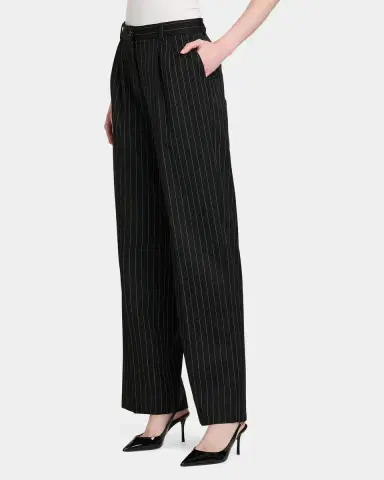 Dolce & Gabbana Pinstriped Virgin Wool-Cashmere Straight-Leg Pants | Thumbnail 5