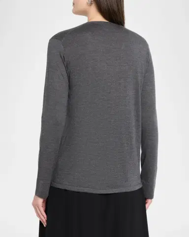 The Row Pruce Wool-Silk Long-Sleeve Top | Thumbnail 3