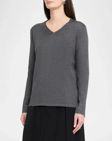 The Row Pruce Wool-Silk Long-Sleeve Top | Thumbnail 4