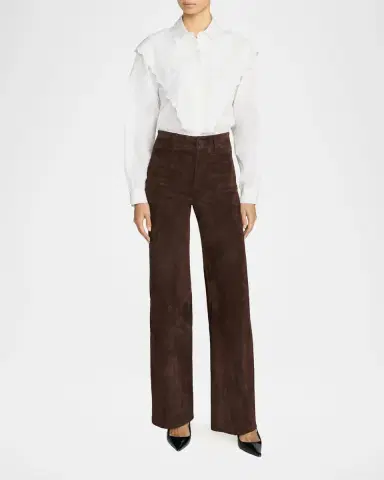 Frame Suede Slim Wide-Leg Pants | Thumbnail 2